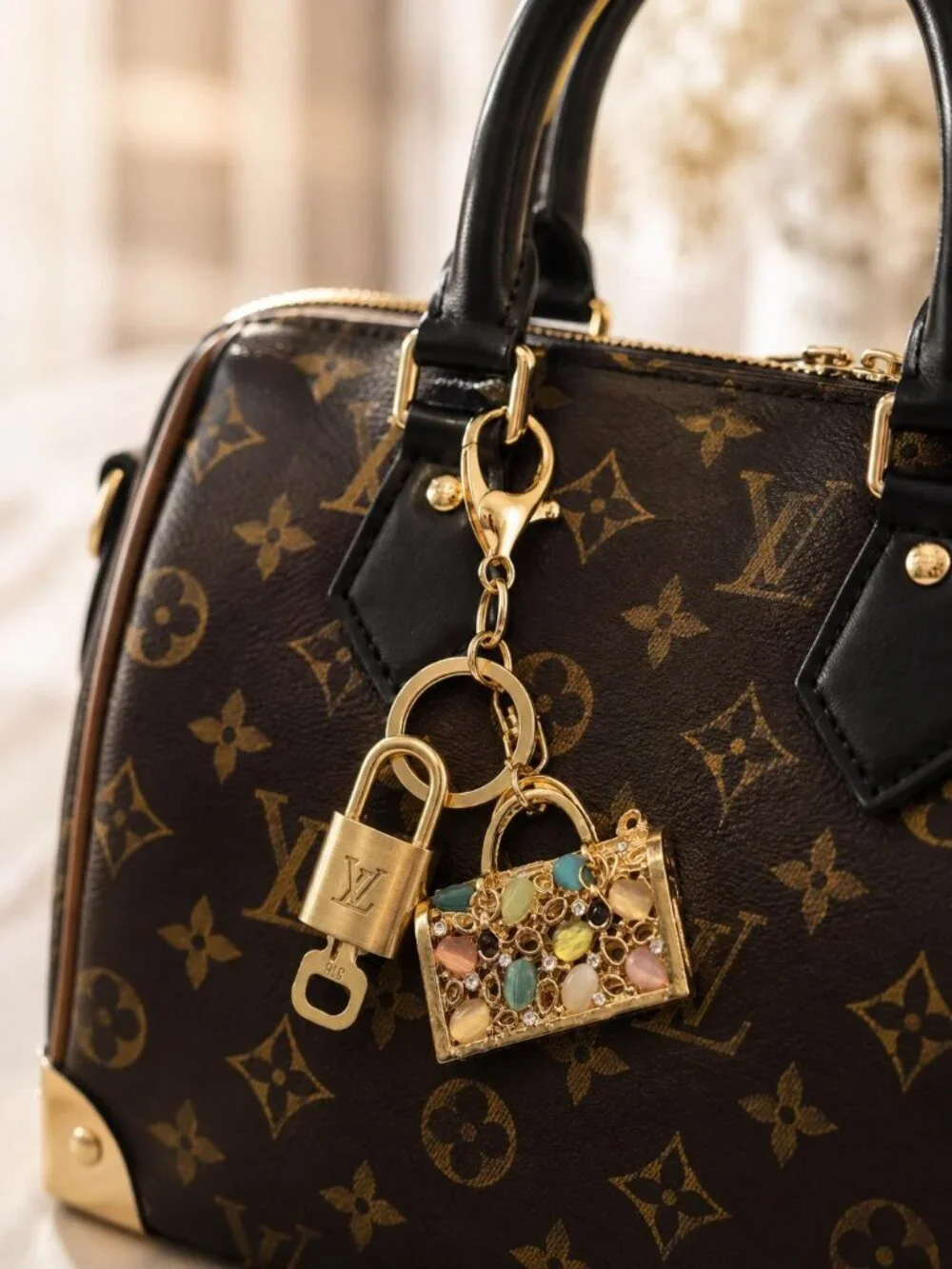 Authentic Louis Vuitton Gold Lock 🔒 Unbranded Keychain Bag Charm LV